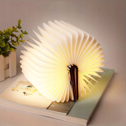 Lampka nocna LED RGB świecąca książka drewniana składana biurkowa Rozmiar L